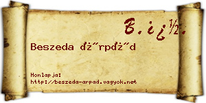 Beszeda Árpád névjegykártya