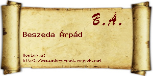 Beszeda Árpád névjegykártya