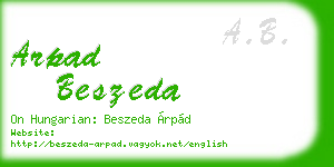arpad beszeda business card